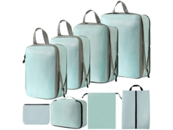 Bolsa de almacenamiento de compresión, juego de 8 piezas, bolsa de almacenamiento de viaje ligera, color verde Siurn