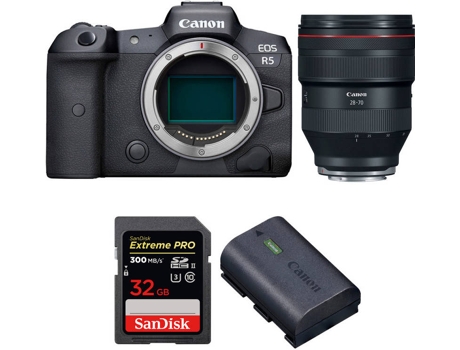 Kit Cámara CANON EOS R5 RF 28-70mm f/2L USM + SanDisk 32 GB + Batería (Full-Frame)