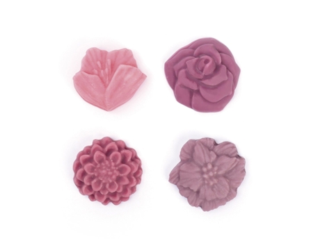 Molde de 4 formas de cera para velas - Flores