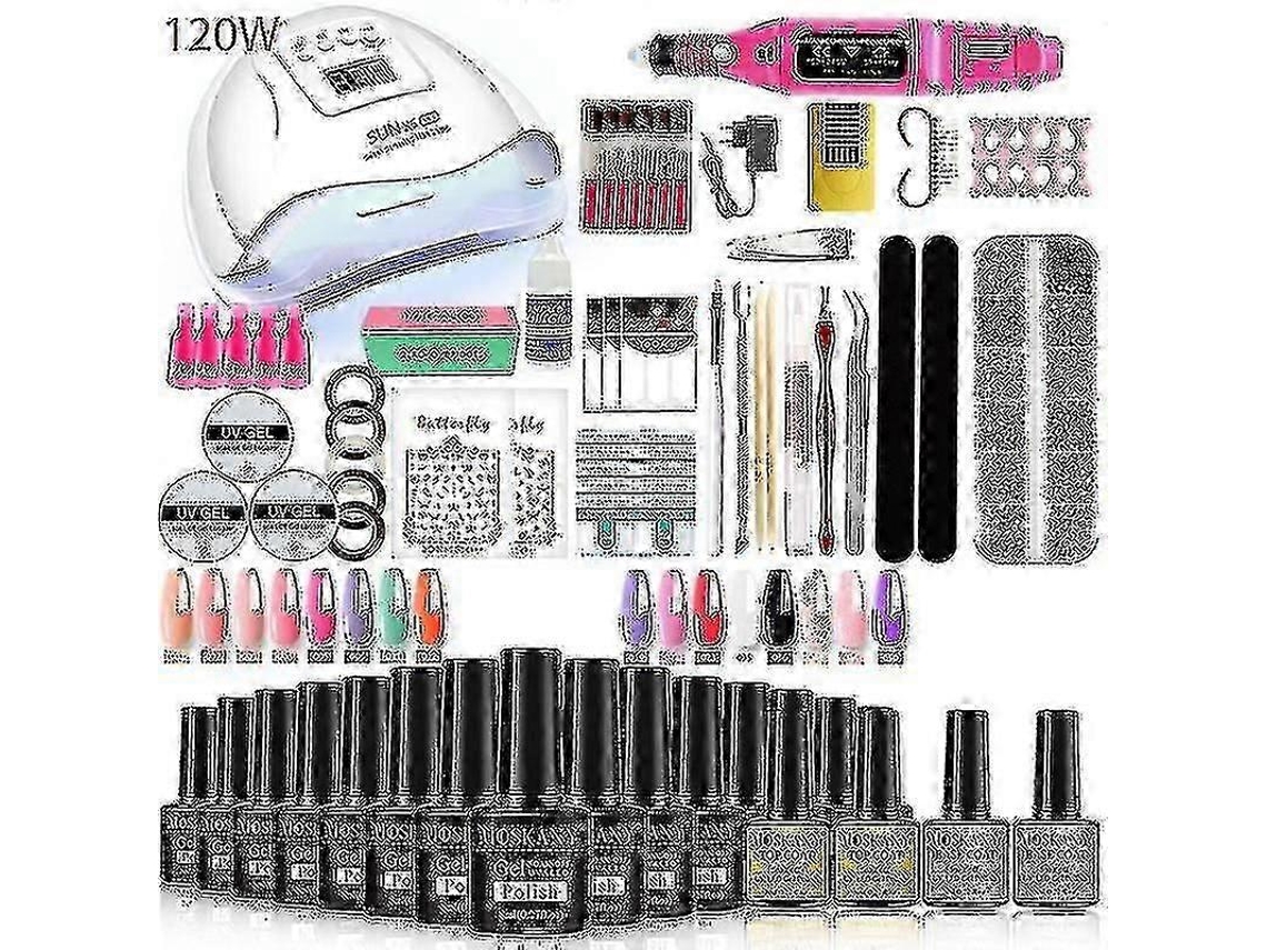 Kit de manicura profesional con lámpara UV de 120 W/54 W y taladro para todo tipo de esmaltes en gel. Ly Ebike