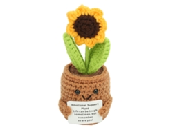 Planta de muñeca Baok-Vaseinho en ganchillo, hermoso y positivo girasol para decoración de mesa
