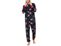 Rebe - Pijama navideño para toda la familia con un bonito estampado de renos, mono de manga larga para fiestas y fotos, talla XL para hombre.