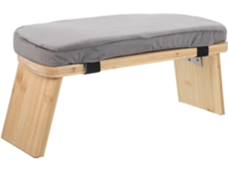 Taburete plegable para la contemplación, de madera.