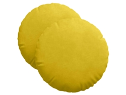 Cojines Para Asiento 2 Uds Amarillo Ø 40 X 13 Cm Terciopelo
