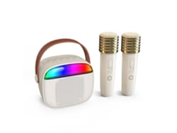 Caixa De Som Portátil Com Microfones Duplos Luz Rgb Bluetooth Kit Para Reuniões Em Casa E Ao Ar Livre