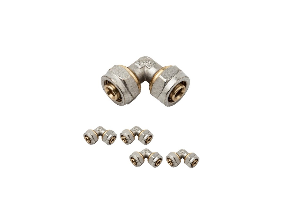 X Codo Para Tubo Multicapa De Compresion 25 Mm, Sin Necesidad De Maquina Prensadora, Gris Suinga