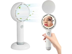 Mini Ventilador De Mão, Ventilador Portátil Recarregável A Bateria Com Luz Led E Espelho De Maquiagem.