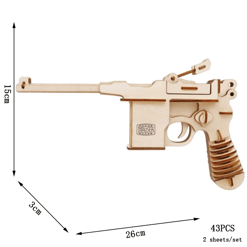 (mauser) Rompecabezas De Madera 3d Con Temática Militar, Kit De Montaje Diy