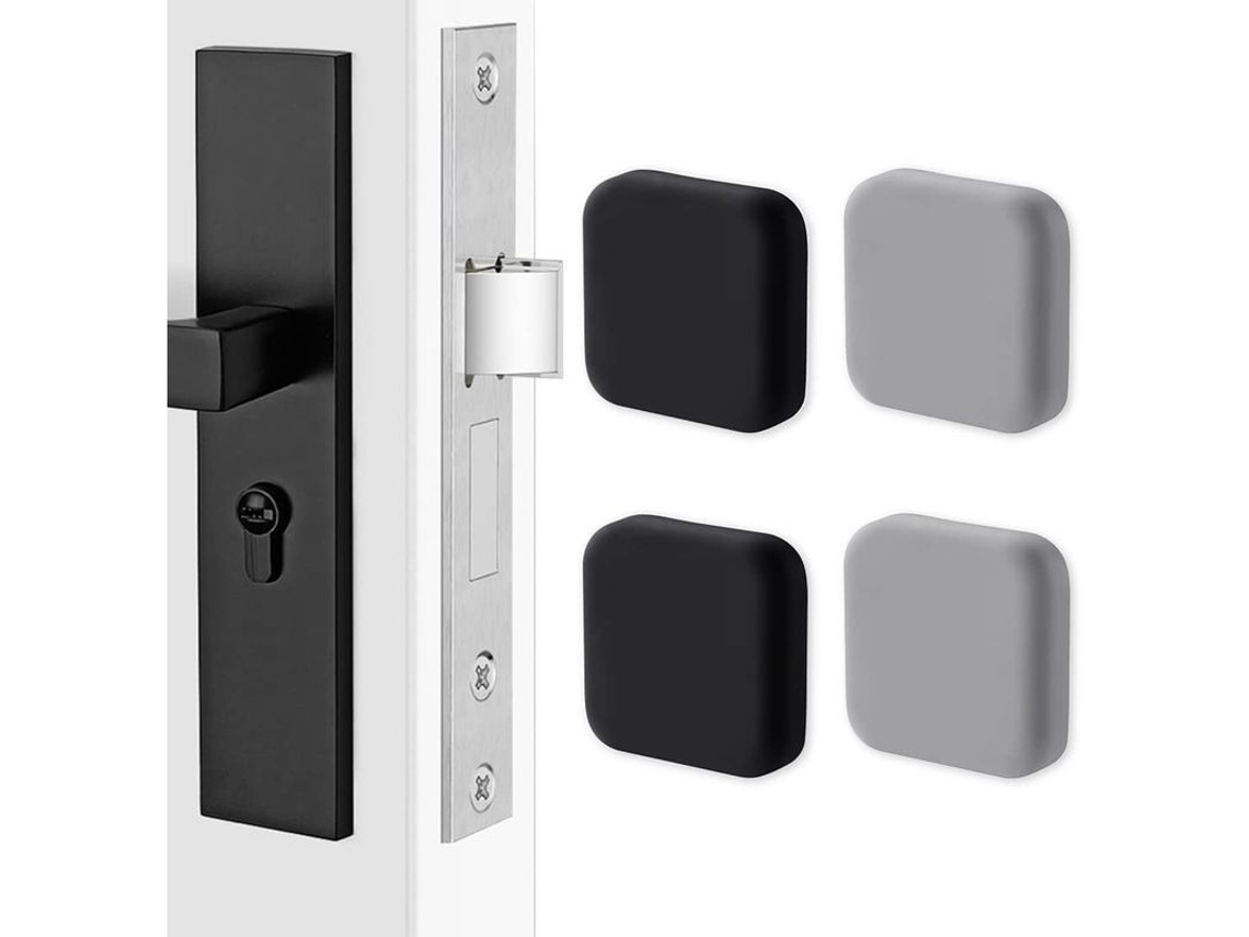 4 Protectores De Silicona Para Manijas De Puertas, Topes Silenciosos Para Puertas, Amortiguadores Antirruido (negro X2, Gris)