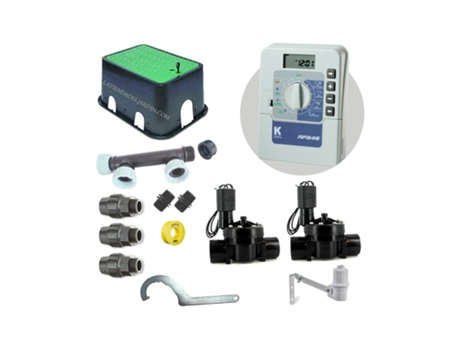 Kit Profesional Riego Automático Krain de 2 Zonas 24V para Tuberia 32Mm K RAIN