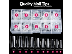 500 puntas de uñas, acrílico francés, media cubierta natural NEVEANCE