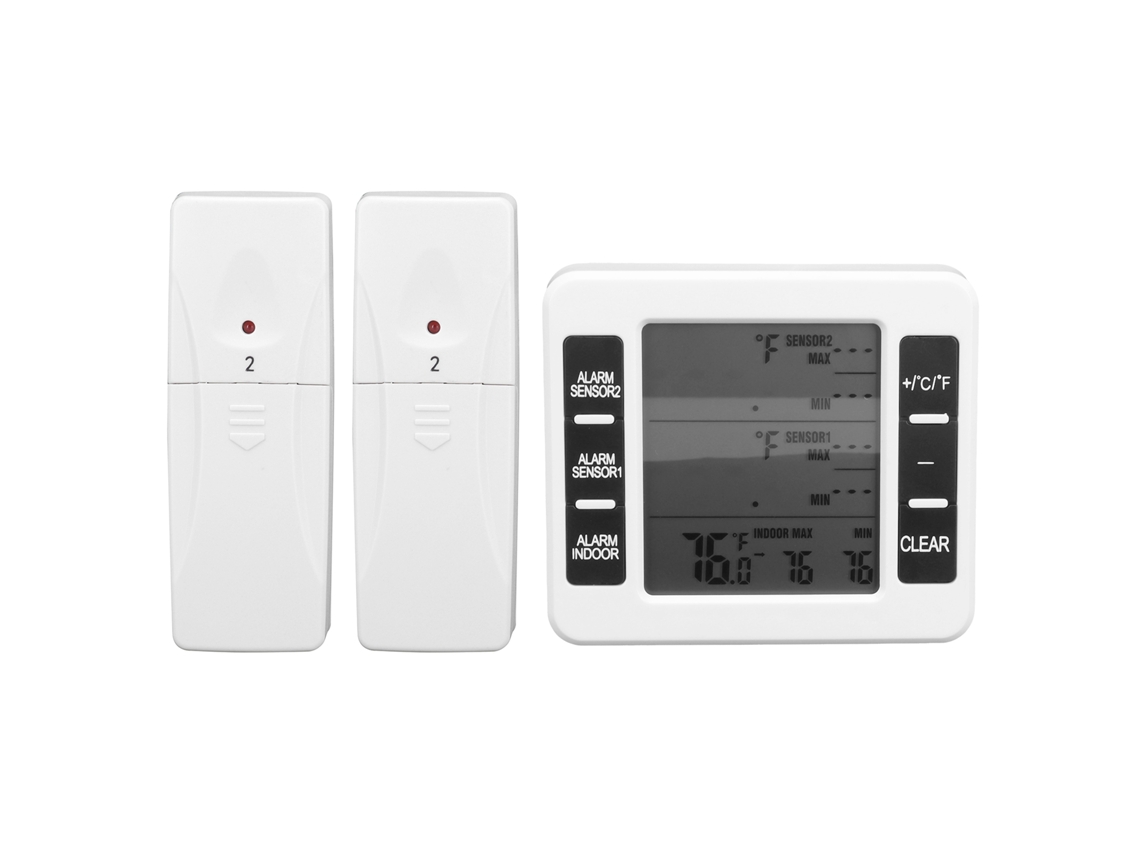 Termómetro para refrigerador (sensor inalámbrico, alarma sonora)