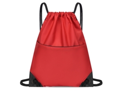Bolsa de viaje impermeable con cordón ajustable, gran capacidad, roja*