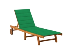 Tumbona Lounger de Jardín con Cojín Madera de Acacia Maciza