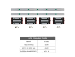 Guía lineal, material duradero, rendimiento de precisión, 2 rieles 4 Hgh20ca A, 1300 mm OEM