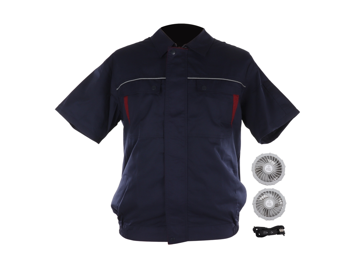 Chaqueta de refrigeración USB con ventiladores XL Azul marino Rojo