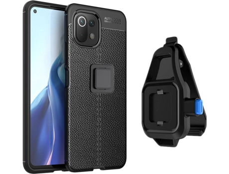 Funda Xiaomi Mi 11 Lite Rugged Leather con Soporte de Cintura Negro