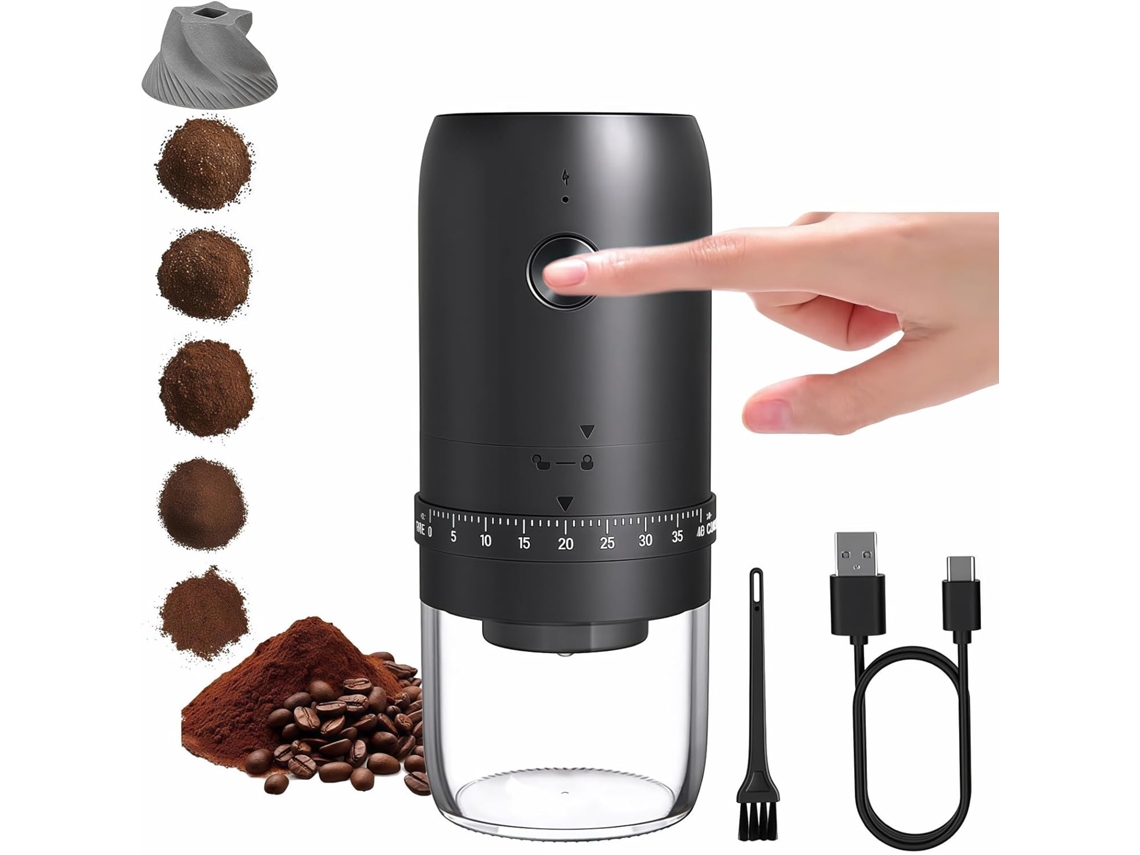 Molinillo De Café Eléctrico Portátil, Con Ajuste Externo Mejorado De 40 Niveles (de Fino A Grueso).