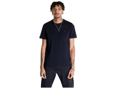 Camiseta de Hombre FRED PERRY Corta Crew Neck Azul (L)
