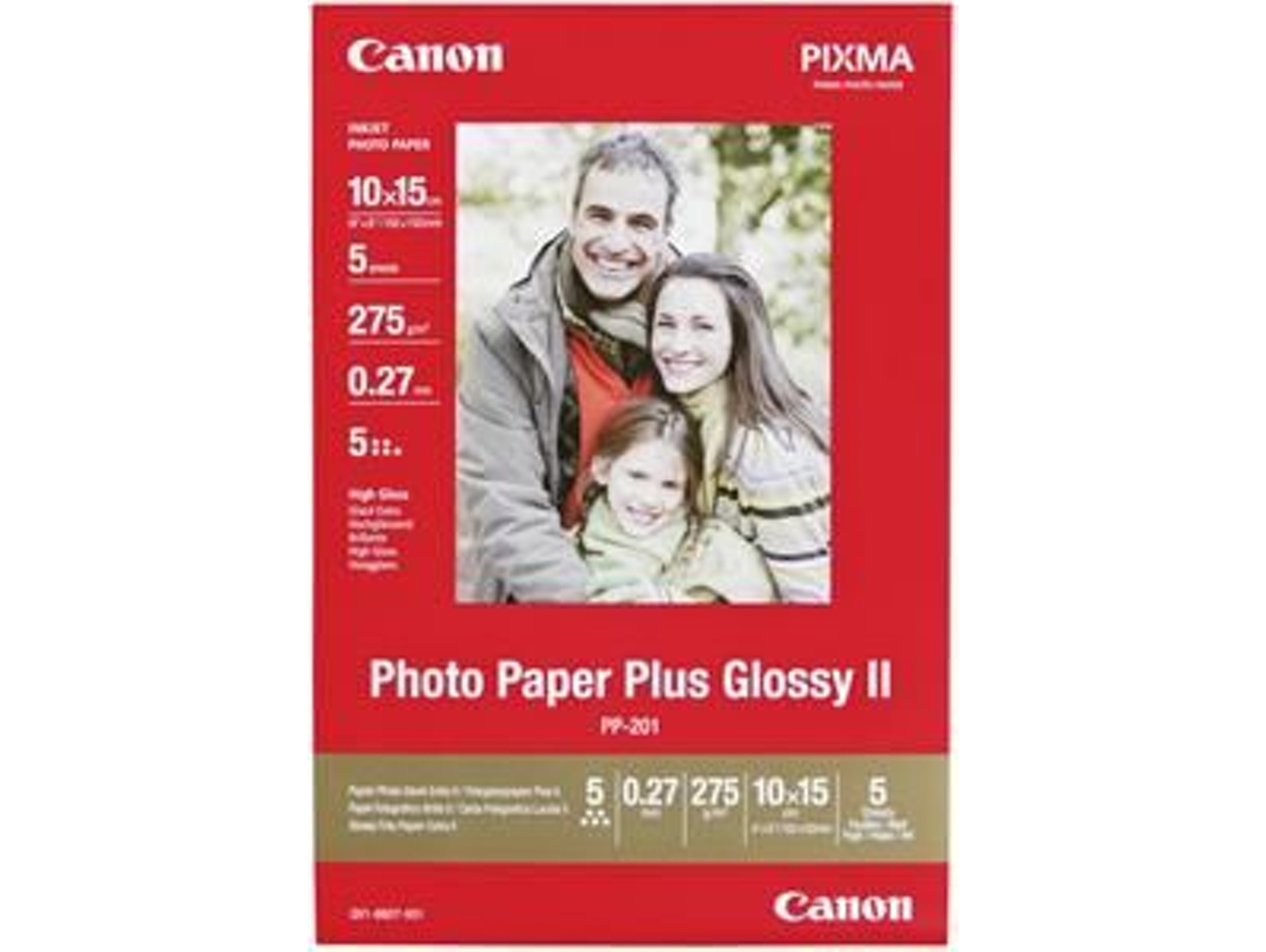 Papel Foto CANON PP-201 Brillo 10x15