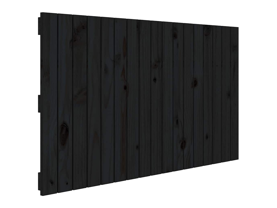 Cabecero de pared de madera maciza de pino, negro, MAISON EXCLUSIVE (108x60 cm)