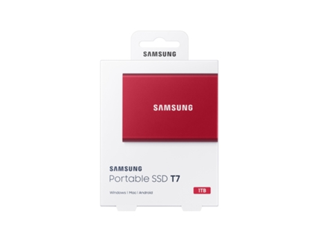 SSD Portátil Samsung T7 1000 Gb Rojo