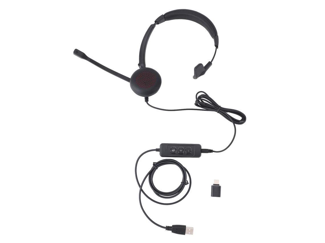 Auriculares Profesionales Para Atención Al Cliente Con Conector Usb-c De 3,5 Mm, Control De Volumen Y Función De Silencio Del Micrófono.