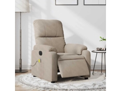 Sillón Reclinable Masaje | Sillón De Relax | Silla De Relax Eléctrico Tela Microfibra Gris Taupe Wsd845037