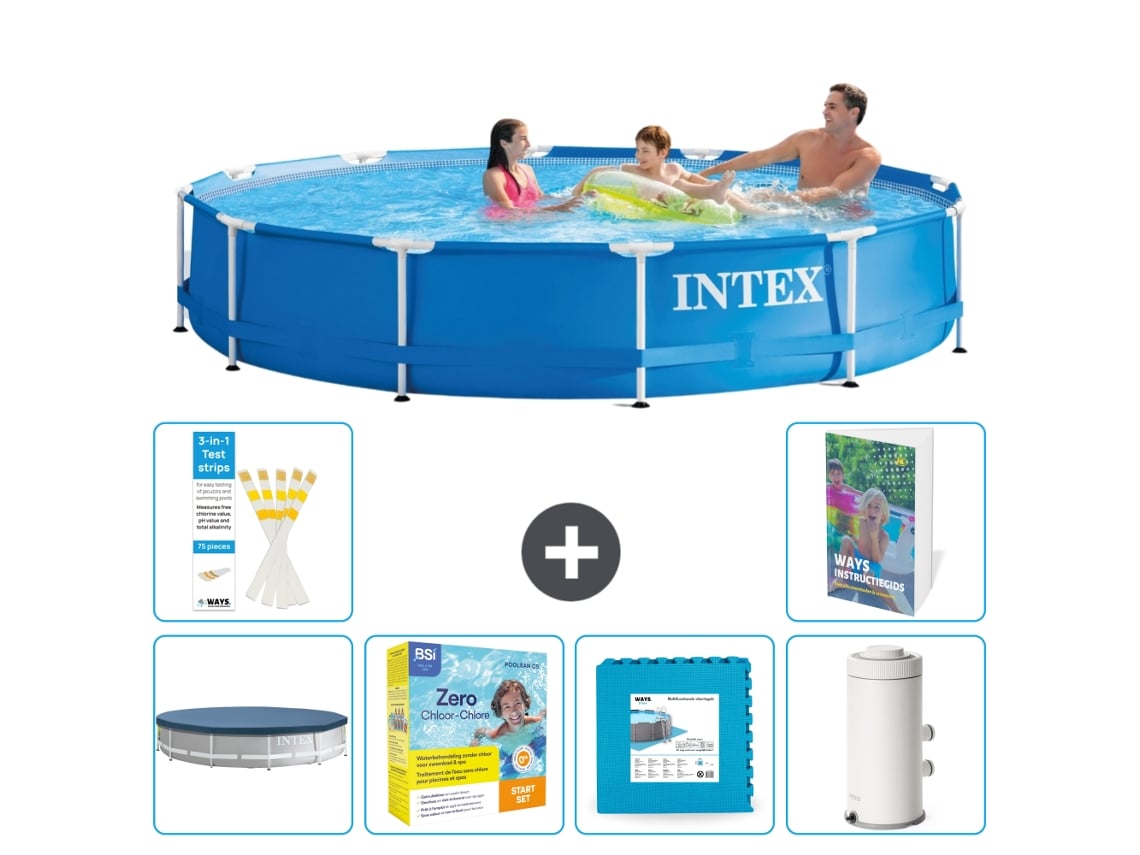 Intex Piscina Com Estrutura Redonda - 366x76 Cm - 7-peças S102