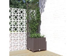 Maceta/Jardinera de Jardín con Enrejado 40X40X136 Cm PP Castaño