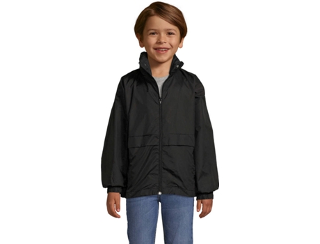 Abrigo Básico SOLS Surf Poliamida 210T Niños (7-8 Años - Negro)