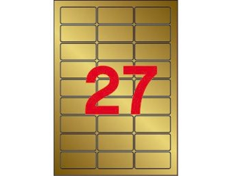 Etiquetas Adhesivas Metálicas 20 Hojas APLI (Dorado - 63,5 X 29,6 mm)