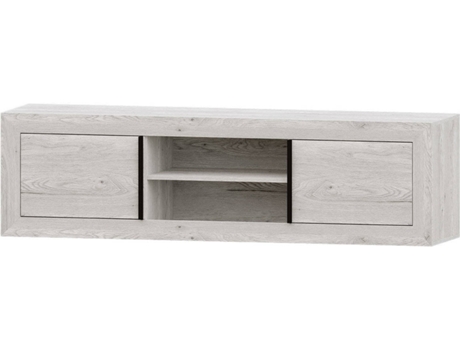 Mueble de TV MUEBLAM Niza (180x50x42 cm - Melamina - Blanco Artic y Negro)