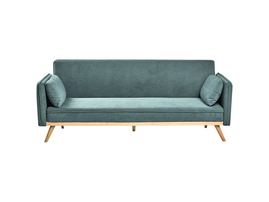 Sofá cama Beliani Wing de poliéster verde 205x80x76