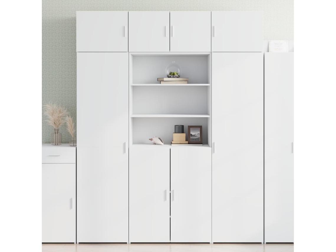 Armario De Madera De Ingeniería Blanco 80x42,5x225 Cm