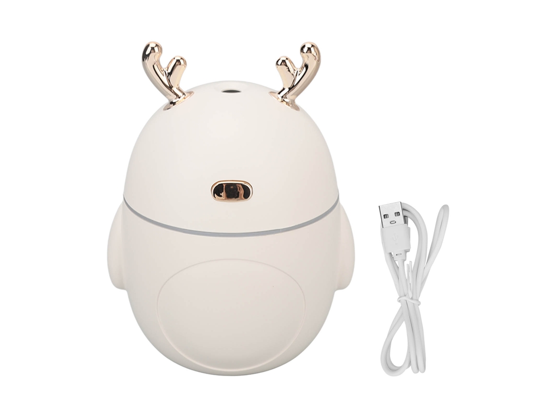 Humidificador Mini Con Luz Ambiente 320ml Apagado Automático Niebla Fría Ultra Silencioso Usb Difusor Aromático Blanco