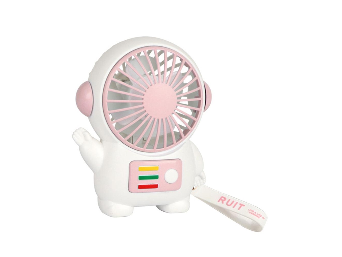 Mini ventilador portátil recargable USB con forma de astronauta para exteriores.