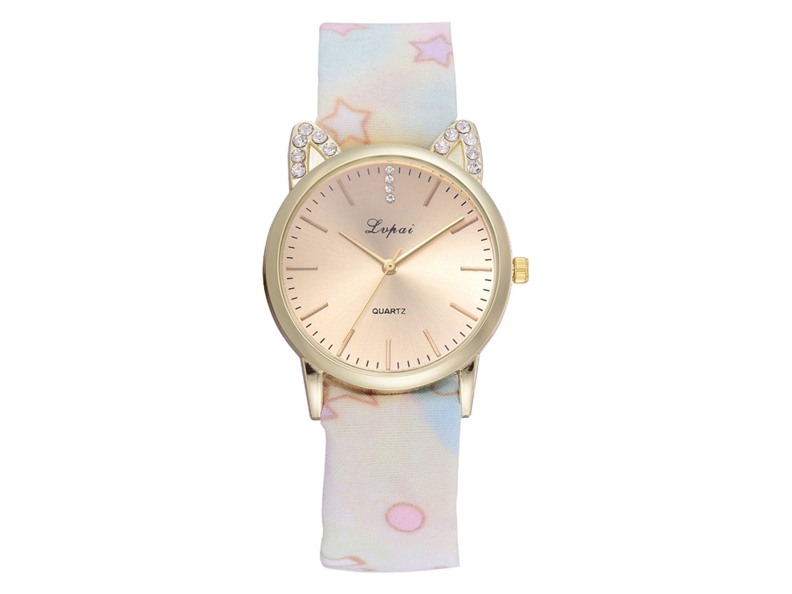 Reloj De Pulsera Unisex De Cuarzo Con Correa De Piel Sintética, Estampado Floral Y Números Romanos (azul).