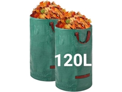 Bolsas Para Residuos De Jardín, 2 X 120 Litros, Resistentes Y Que Se Mantienen En Pie, Con 4 Asas, Robustas E Impermeables, Plegables