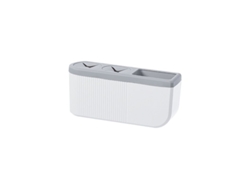 2026-porta Cepillos De Dientes Eléctricos Linjou Pared Sin Taladrar 2 Ranuras Gris Organizador Baño