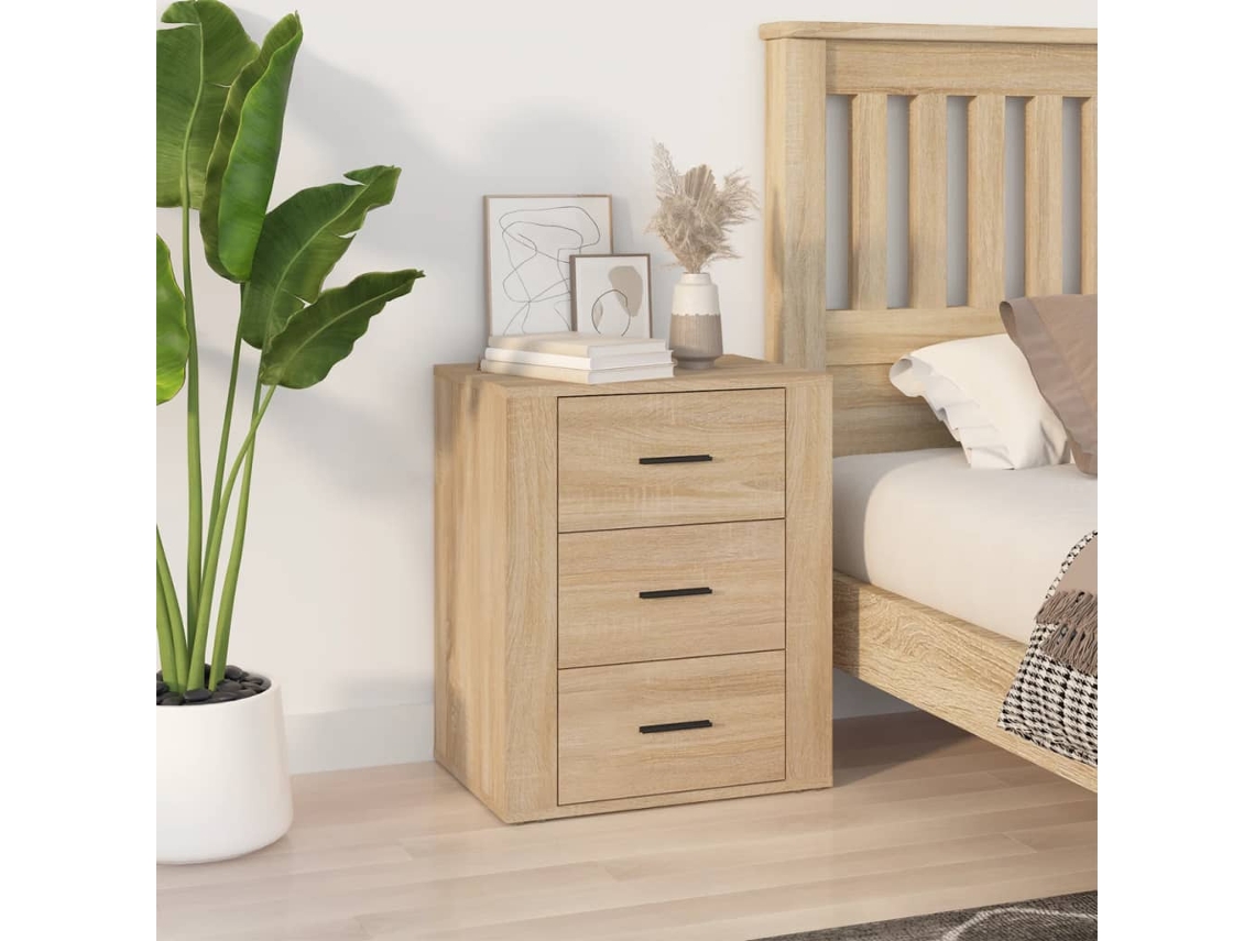 Mesita de Noche 50X36X60 Cm Derivados Madera Roble Sonoma