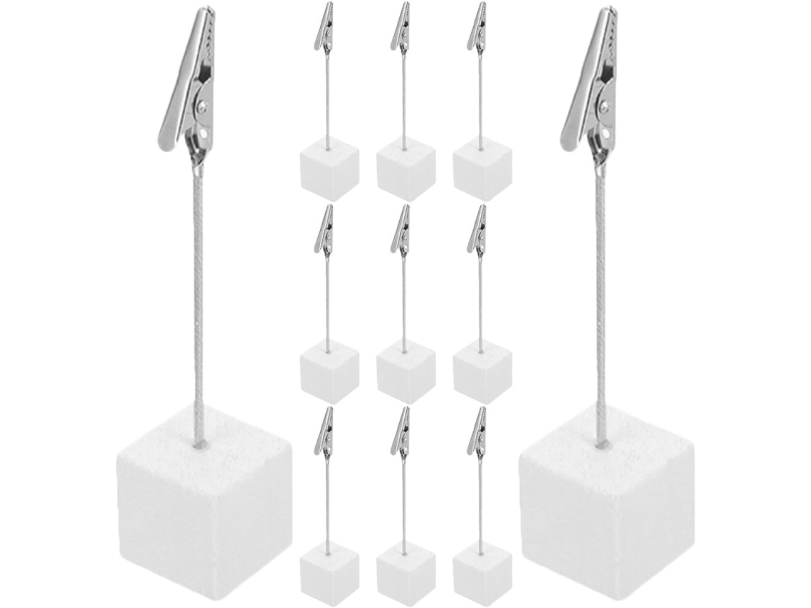 30 Soportes Clips Madera Forma Fotos Tarjetas Resistentes Escritorio Cubo Mesa