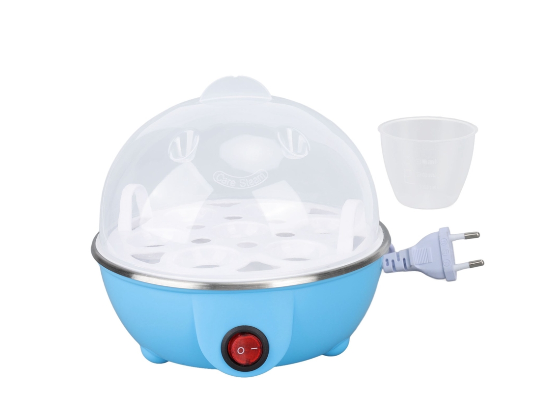 KOFIHETY Cocedor de huevos eléctrico con apagado automático, antiquemaduras en seco, capacidad para 7 huevos, diseño de pollo, taza medidora para huevos escalf