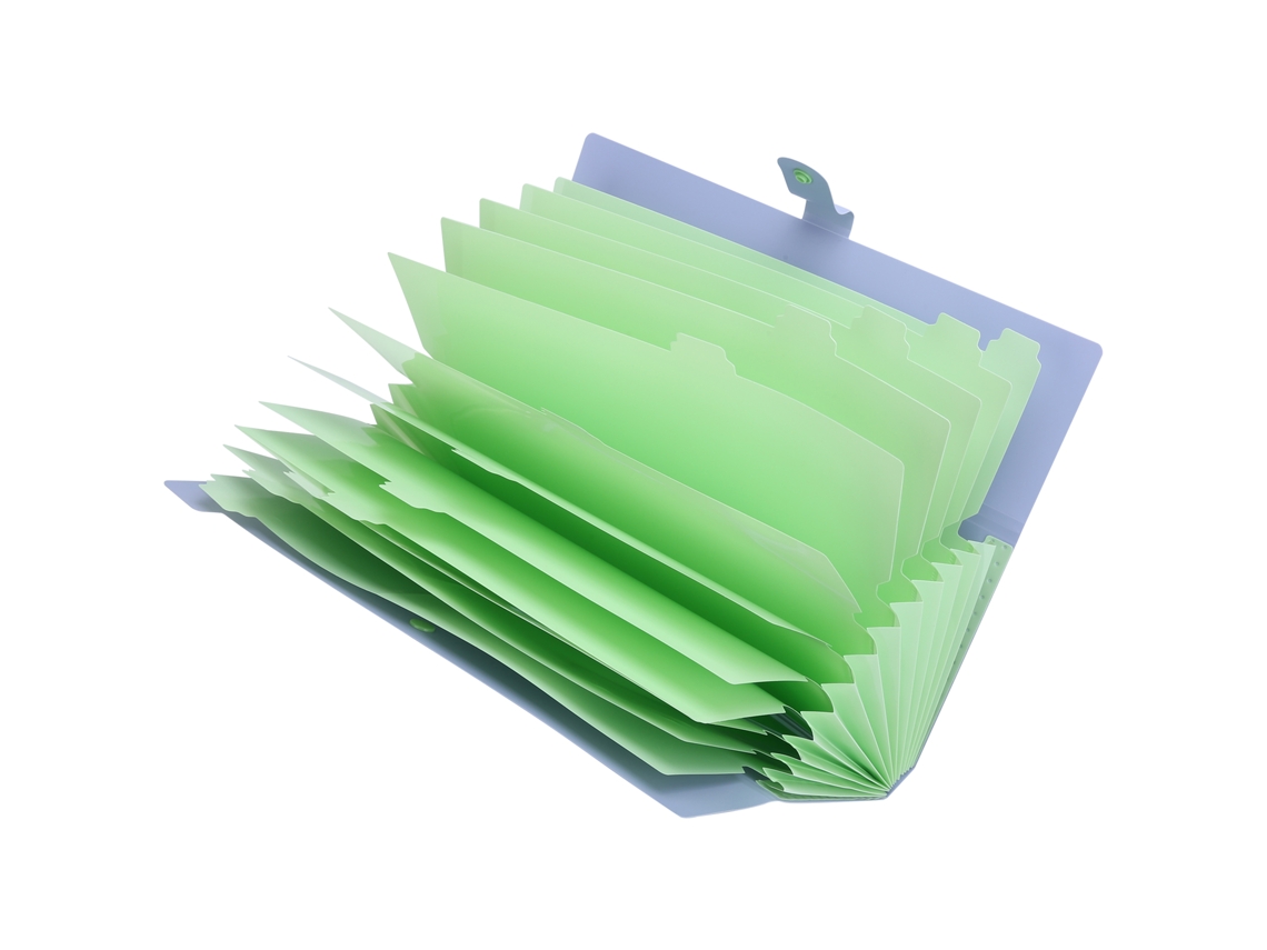Carpeta A4 expandible con bolsillos multicapa, organizador de documentos morado