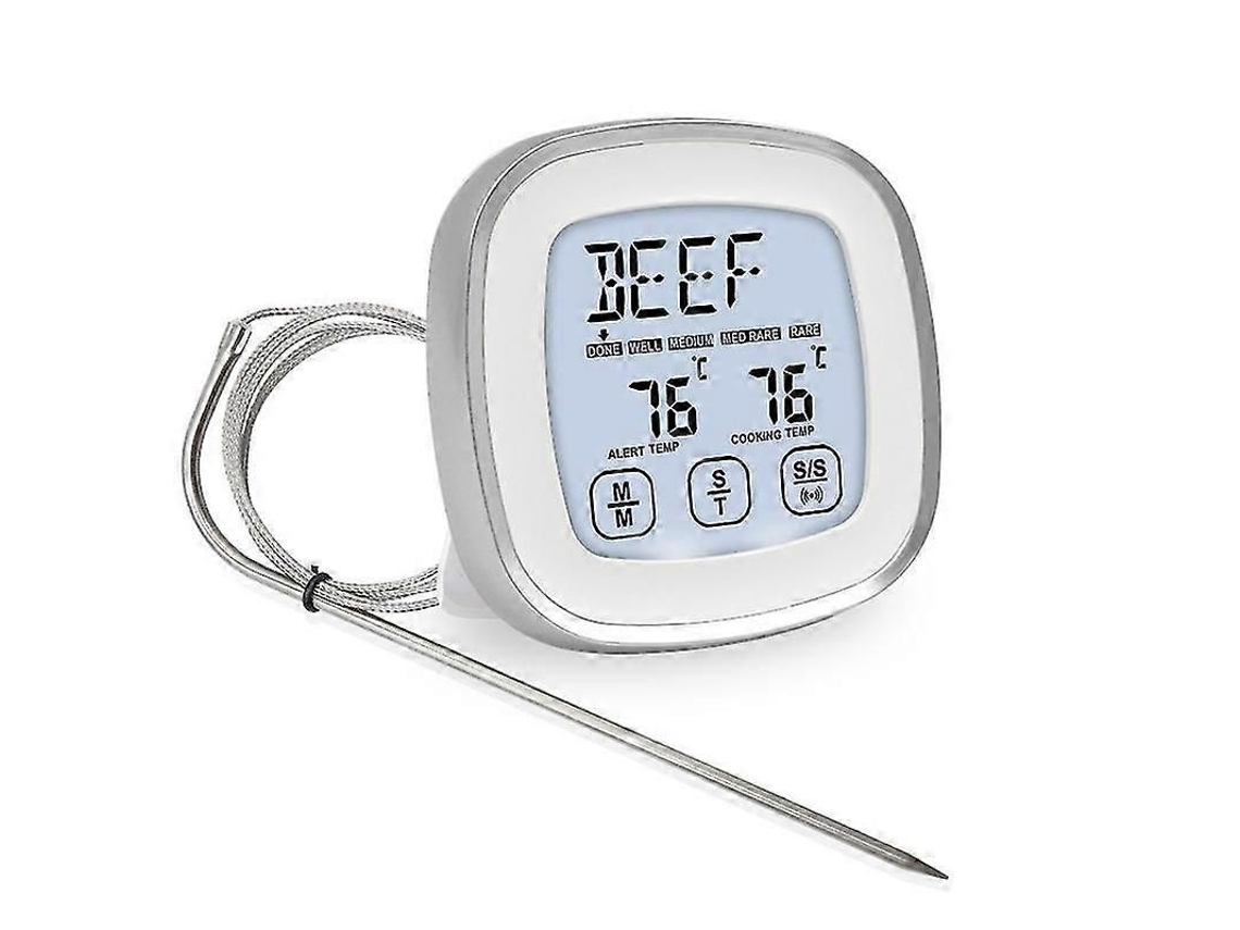 Termómetro para carne con lectura instantánea, termómetro digital para alimentos, termómetro de cocina con temporizador, alarma y sonda para horno.