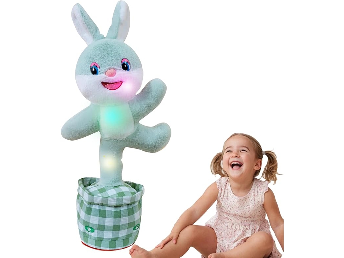 Conejo De Peluche Para Bebés, Parlante, Bailable E Interactivo Para Niños Pequeños, Color Azul. Panoona