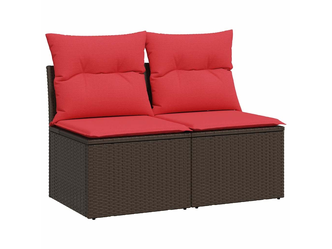 Conjunto de 2 sofás de jardín con cojines Mimbre/Acacia Marrón MAISON EXCLUSIVE