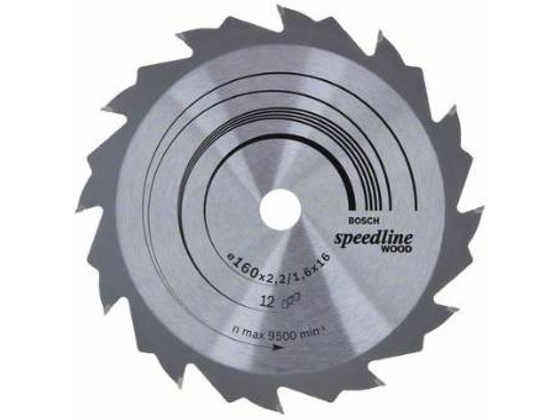 Disco de Sierra Circular BOSCH Speedline Madera 160x16x2.2 mm - 12