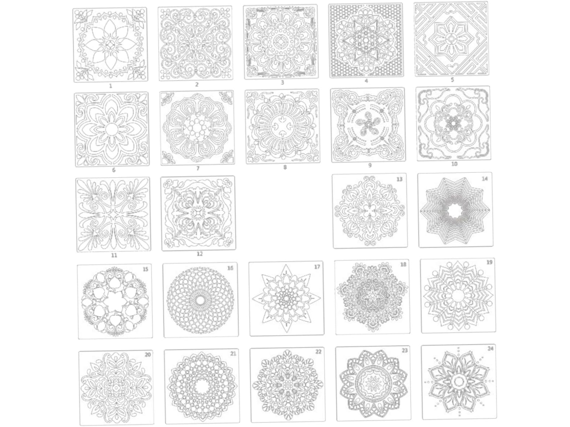 Piezas De Plantilla De Mandala, Plantillas De Dibujo Reutilizables, Herramientas Para Proyectos De Bricolaje