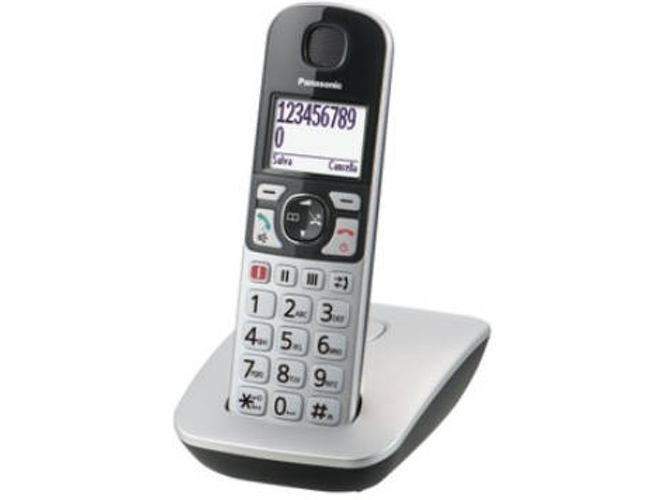Teléfono fijo PANASONIC KX-TGE510GS negro, plata